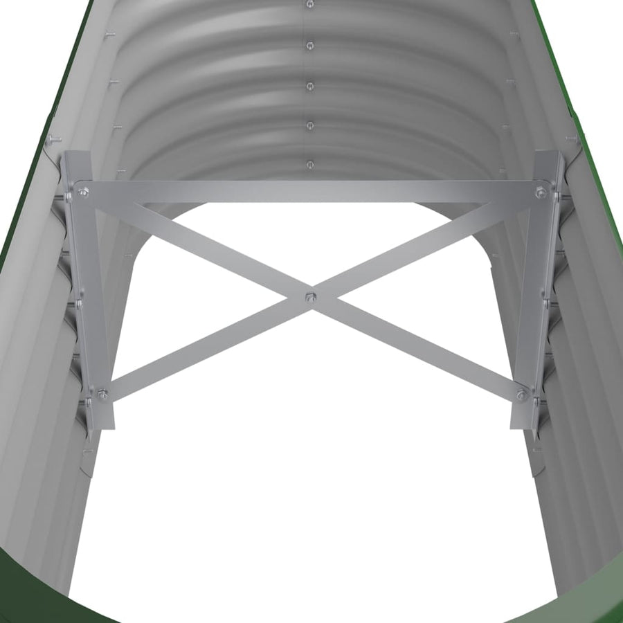 Garden Raised Bed Galvanised Steel 114x40x36 cm Green