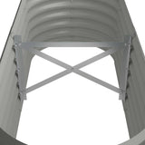 Garden Raised Bed Galvanised Steel 114x40x36 cm Grey - 45-Degree Angle