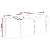 Garden Raised Bed Galvanised Steel 114x40x36 cm Grey