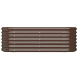 Garden Raised Bed Galvanised Steel 114x40x36 cm Brown