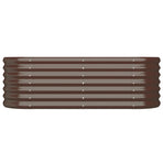 Garden Raised Bed Galvanised Steel 114x40x36 cm Brown