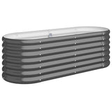 Garden Raised Bed Galvanised Steel 114x40x36 cm Anthracite - Front View