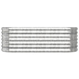 Garden Raised Bed Galvanised Steel 114x40x36 cm Silver