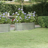 Garden Raised Bed Galvanised Steel 114x40x36 cm Silver