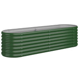 Garden Raised Bed Galvanised Steel 152x40x36 cm Green - Front View