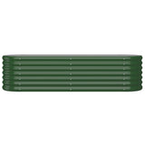 Garden Raised Bed Galvanised Steel 152x40x36 cm Green