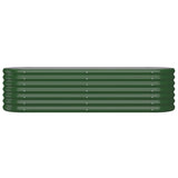 Garden Raised Bed Galvanised Steel 152x40x36 cm Green - Side View