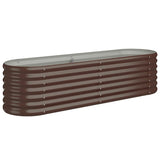 Garden Raised Bed Galvanised Steel 152x40x36 cm Brown