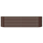 Garden Raised Bed Galvanised Steel 152x40x36 cm Brown