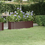 Garden Raised Bed Galvanised Steel 152x40x36 cm Brown