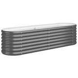 Garden Raised Bed Galvanised Steel 152x40x36 cm Anthracite - Front View
