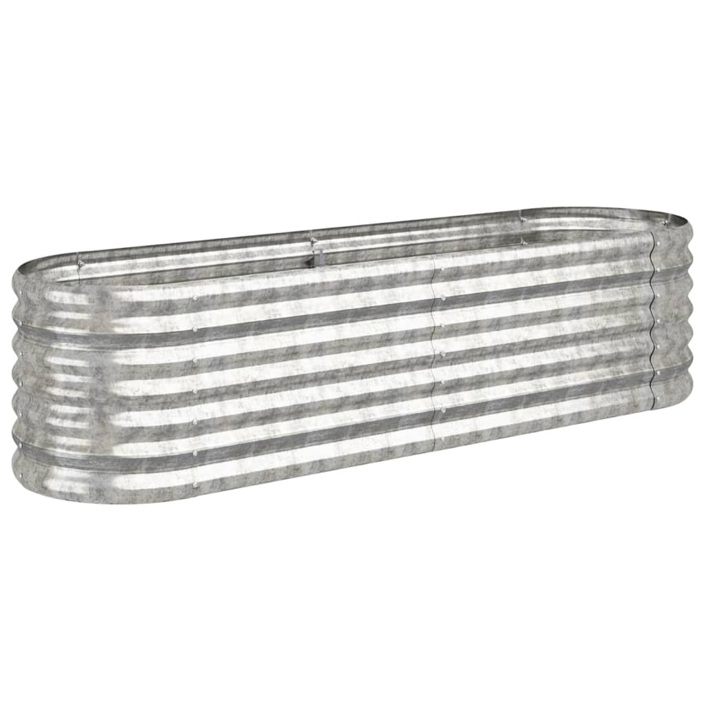 Garden Raised Bed Galvanised Steel 152x40x36 cm Silver