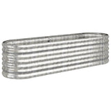 Garden Raised Bed Galvanised Steel 152x40x36 cm Silver