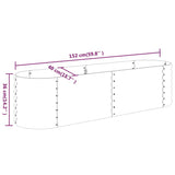 Garden Raised Bed Galvanised Steel 152x40x36 cm Silver - Rear View