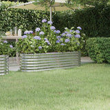 Garden Raised Bed Galvanised Steel 152x40x36 cm Silver