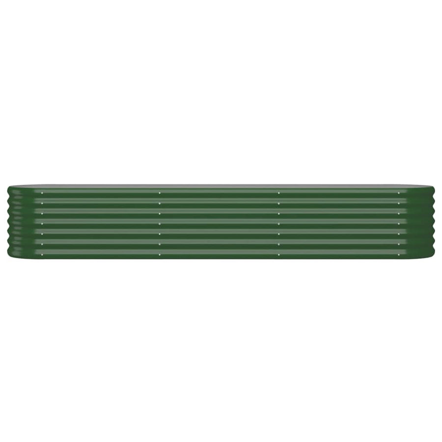Garden Raised Bed Galvanised Steel 224x40x36 cm Green
