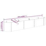 Garden Raised Bed Galvanised Steel 224x40x36 cm Green - Rear View