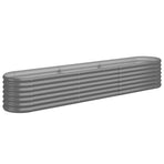 Garden Raised Bed Galvanised Steel 224x40x36 cm Grey