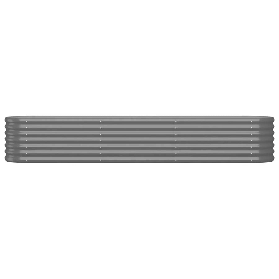 Garden Raised Bed Galvanised Steel 224x40x36 cm Grey