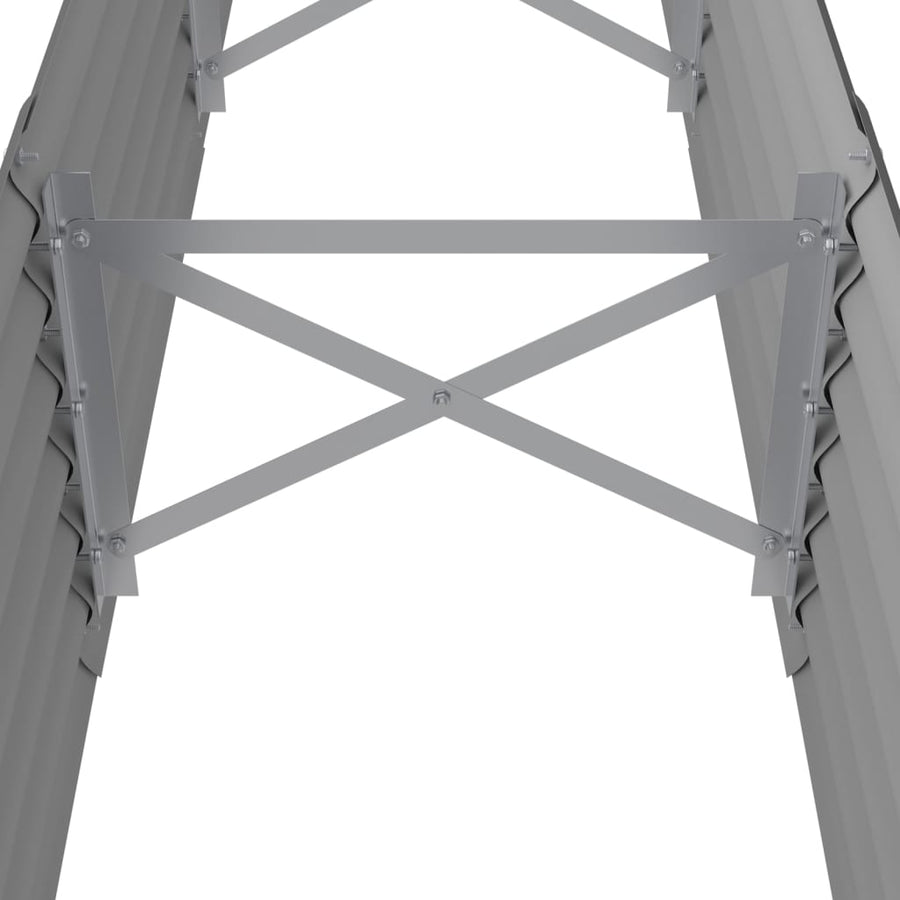 Garden Raised Bed Galvanised Steel 224x40x36 cm Grey