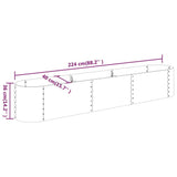 Garden Raised Bed Galvanised Steel 224x40x36 cm Grey