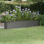 Garden Raised Bed Galvanised Steel 224x40x36 cm Grey