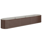Garden Raised Bed Galvanised Steel 224x40x36 cm Brown