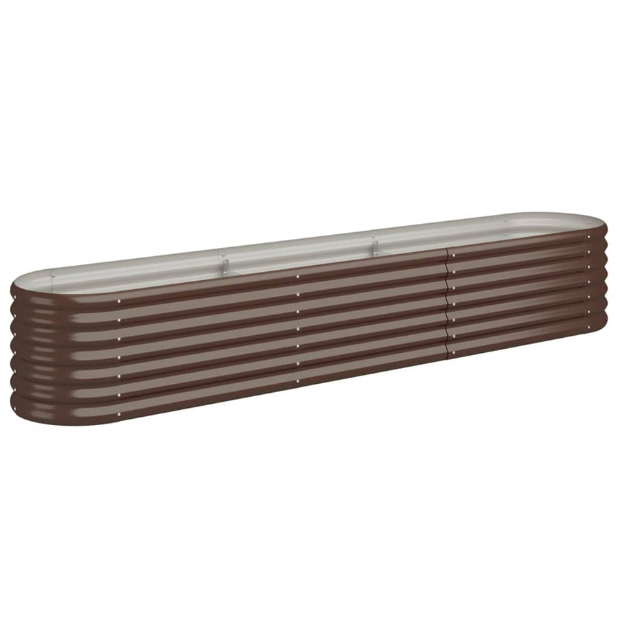 Garden Raised Bed Galvanised Steel 224x40x36 cm Brown