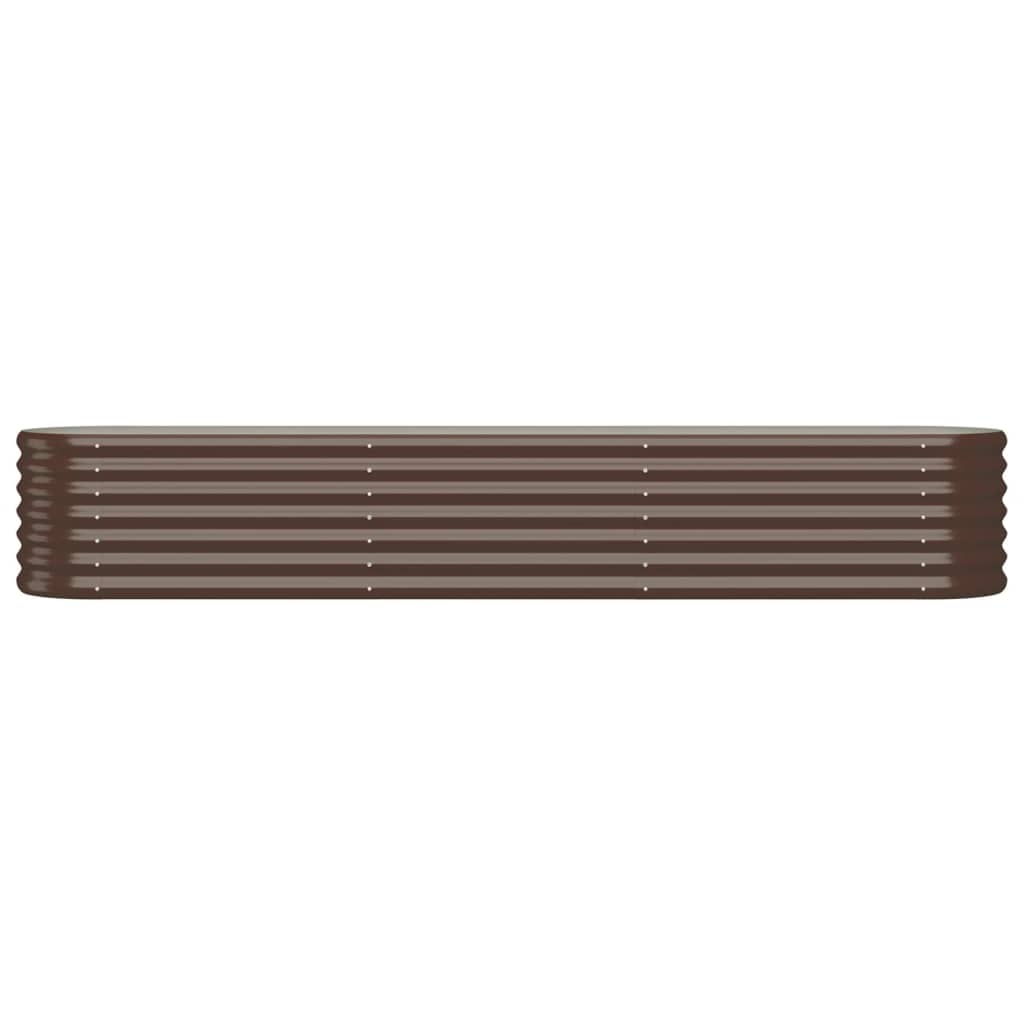 Garden Raised Bed Galvanised Steel 224x40x36 cm Brown