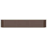 Garden Raised Bed Galvanised Steel 224x40x36 cm Brown