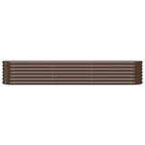 Garden Raised Bed Galvanised Steel 224x40x36 cm Brown - Side View