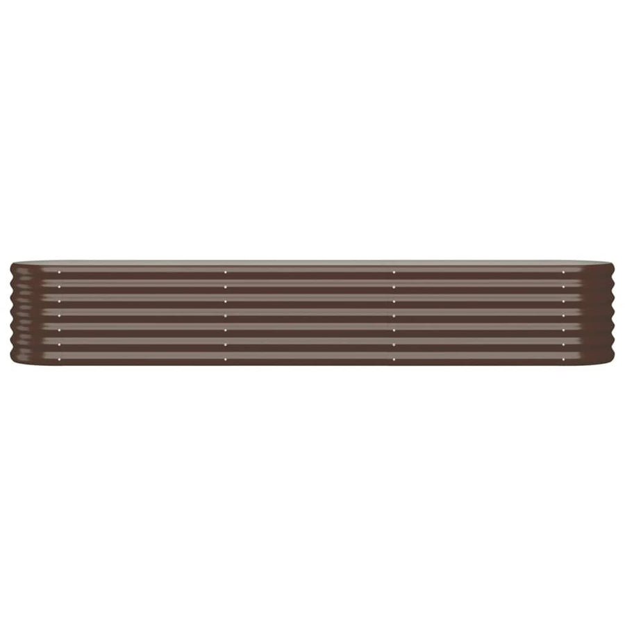 Garden Raised Bed Galvanised Steel 224x40x36 cm Brown