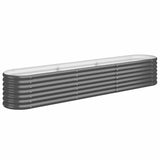 Garden Raised Bed Galvanised Steel 224x40x36 cm Anthracite