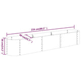 Garden Raised Bed Galvanised Steel 224x40x36 cm Anthracite