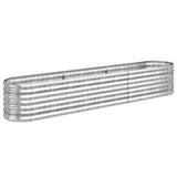 Garden Raised Bed Galvanised Steel 224x40x36 cm Silver