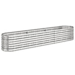 Garden Raised Bed Galvanised Steel 224x40x36 cm Silver