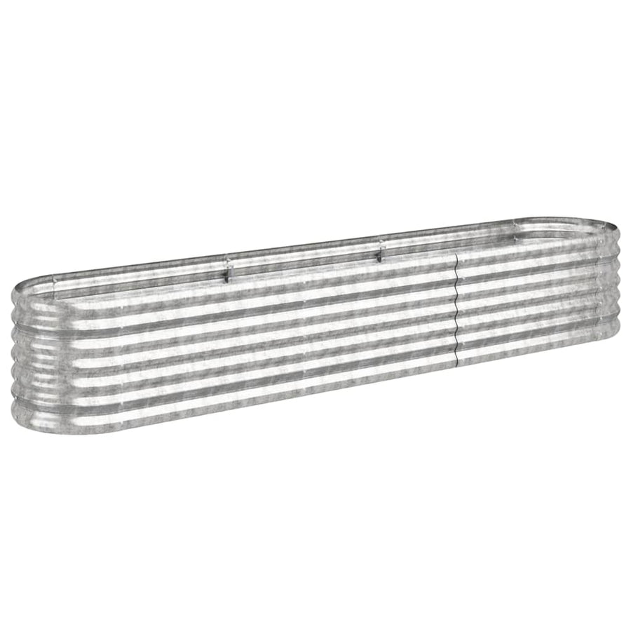 Garden Raised Bed Galvanised Steel 224x40x36 cm Silver