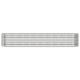 Garden Raised Bed Galvanised Steel 224x40x36 cm Silver - Side View