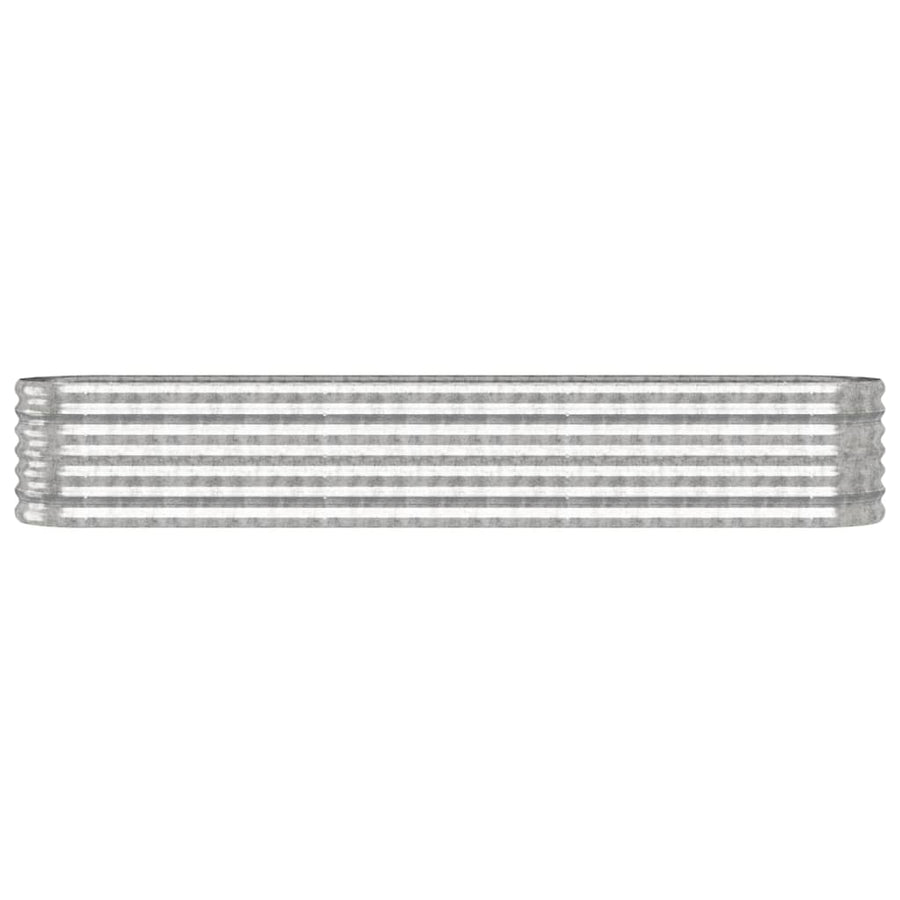 Garden Raised Bed Galvanised Steel 224x40x36 cm Silver