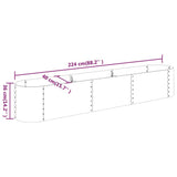 Garden Raised Bed Galvanised Steel 224x40x36 cm Silver