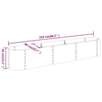 Garden Raised Bed Galvanised Steel 224x40x36 cm Silver