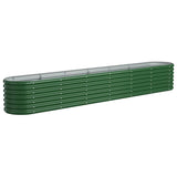 Garden Raised Bed Galvanised Steel 260x40x36 cm Green - Front View