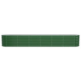 Garden Raised Bed Galvanised Steel 260x40x36 cm Green