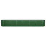 Garden Raised Bed Galvanised Steel 260x40x36 cm Green - Side View