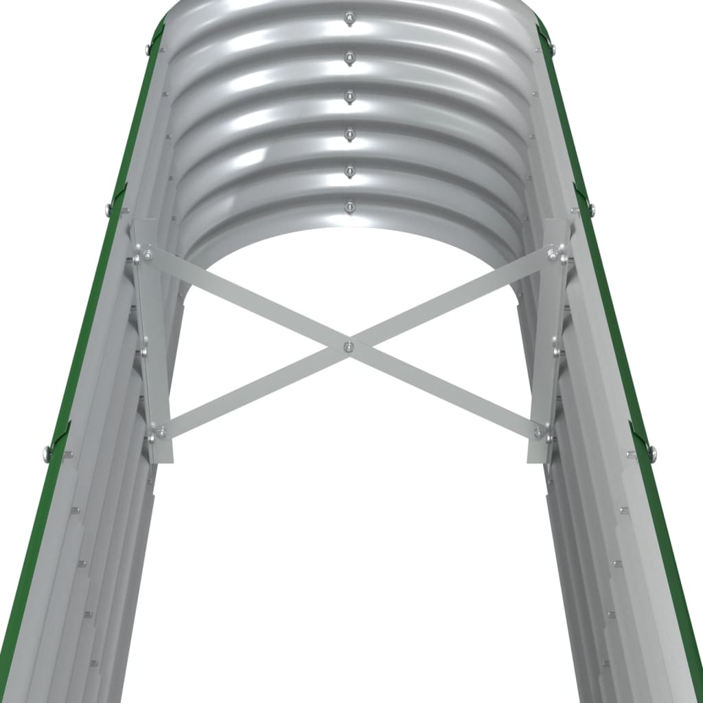 Garden Raised Bed Galvanised Steel 260x40x36 cm Green