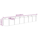 Garden Raised Bed Galvanised Steel 260x40x36 cm Green - Rear View