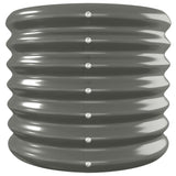 Garden Raised Bed Galvanised Steel 260x40x36 cm Grey - Top-Down View