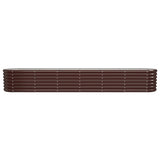 Garden Raised Bed Galvanised Steel 260x40x36 cm Brown - Side View