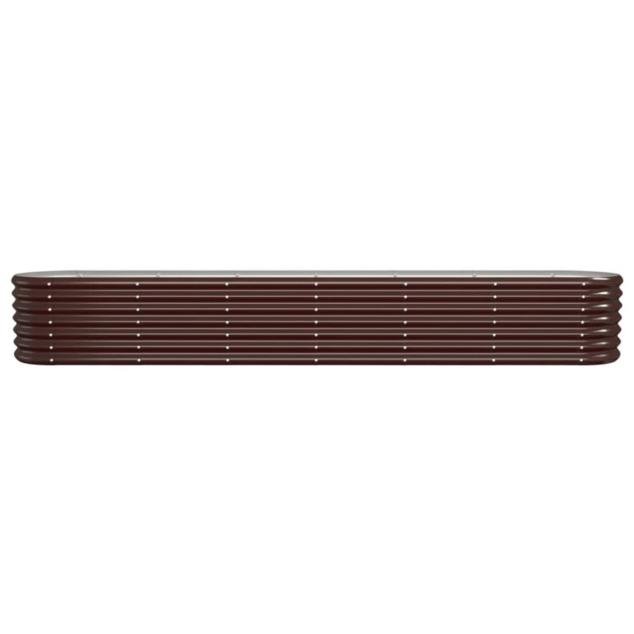Garden Raised Bed Galvanised Steel 260x40x36 cm Brown