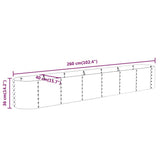 Garden Raised Bed Galvanised Steel 260x40x36 cm Anthracite